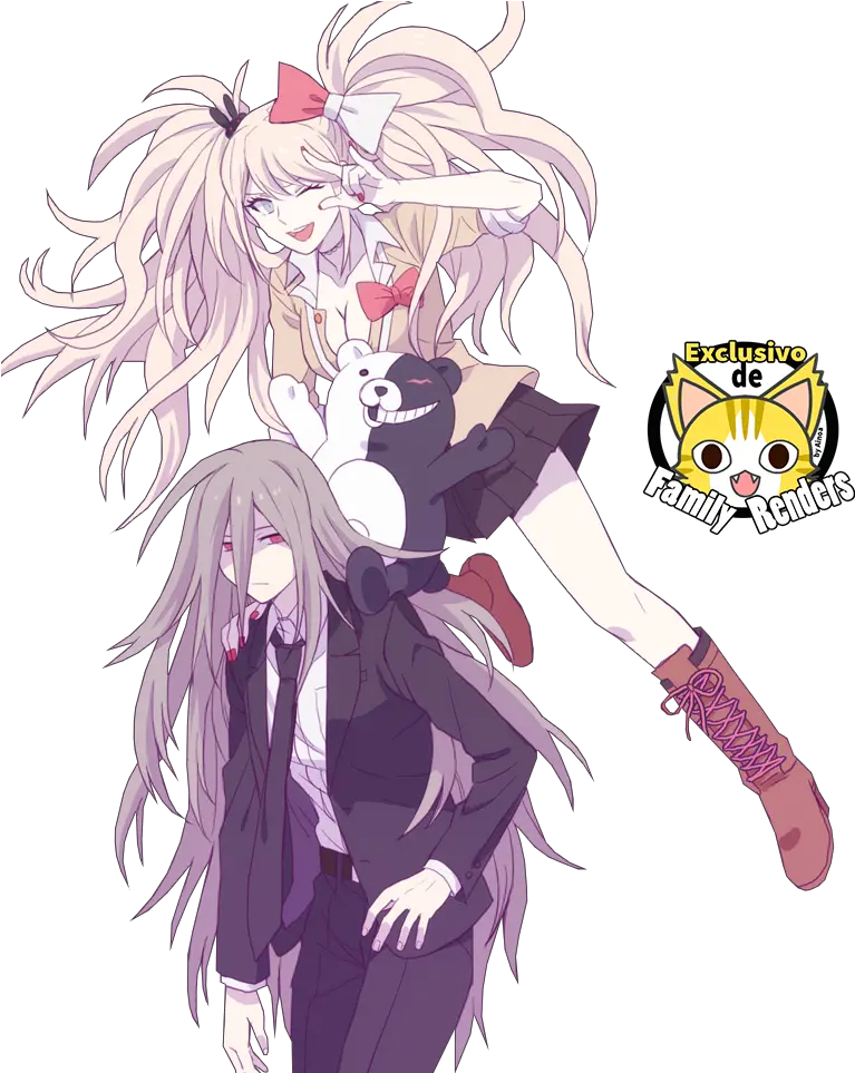 Junko Izuru Junko And Human Monokuma Png Monokuma Png