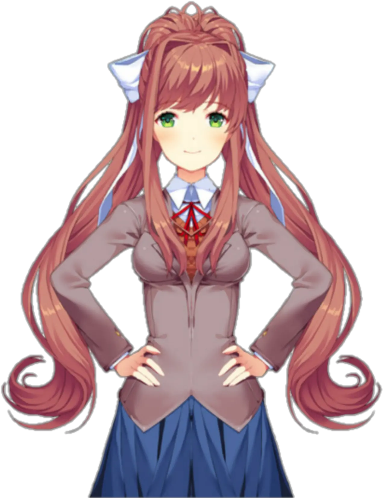 This Is A Transparent Monika Sticker By Oof Ddlc Monika Minecraft Skin Png Oof Transparent