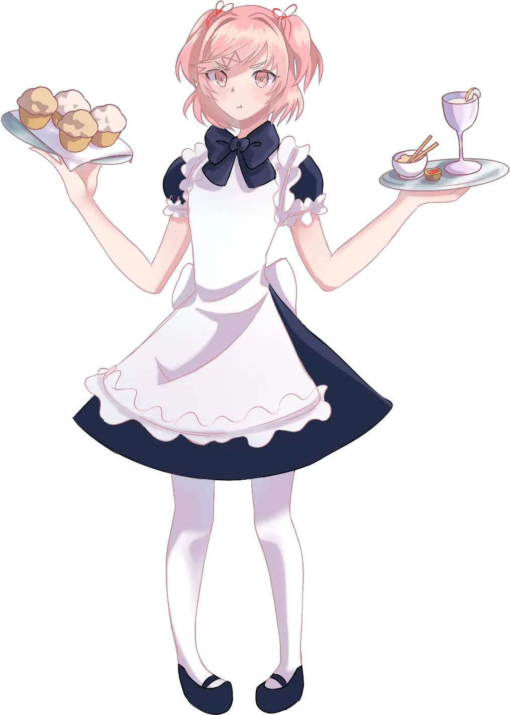 Download Anime Png Natsuki In A Maid Dress Natsuki Waitress Manga Transparent