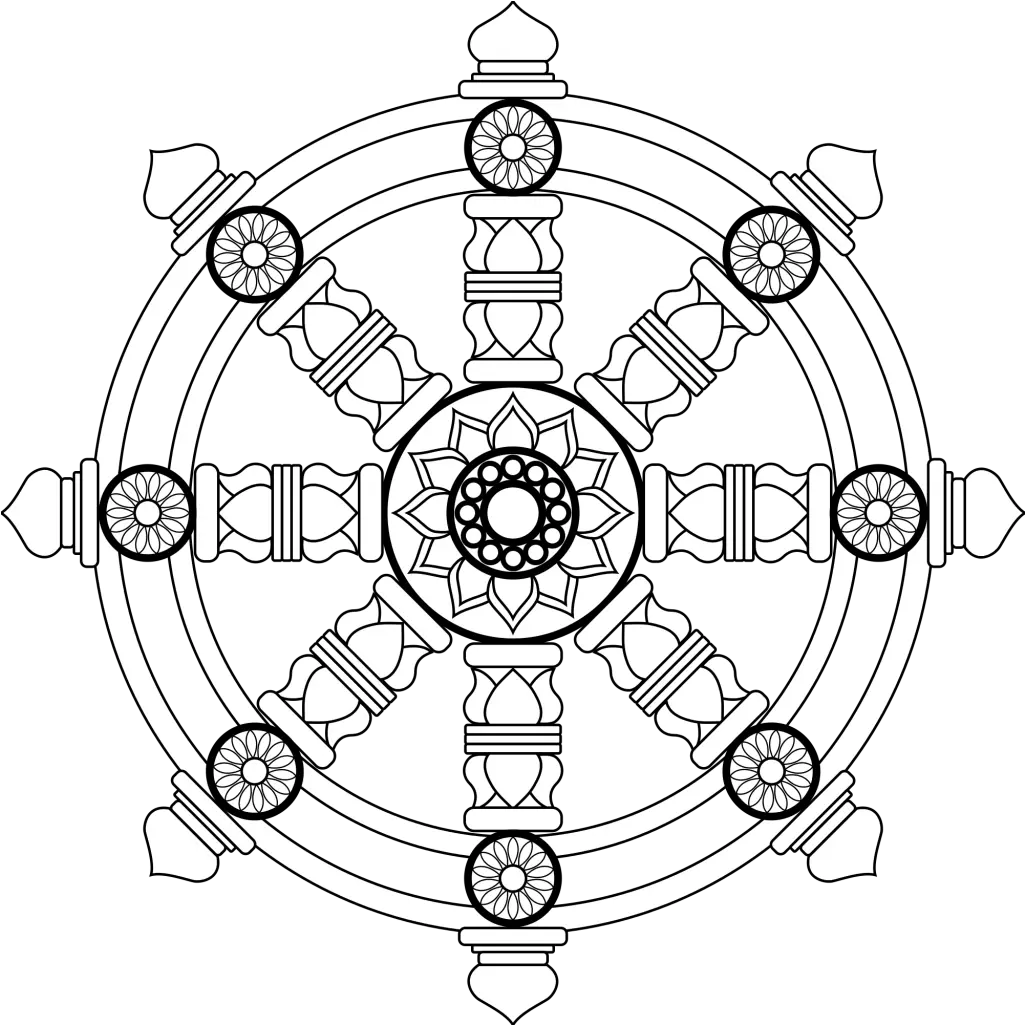 Zen Buddhism Symbols Dharmchakra Png Buddhism Icon