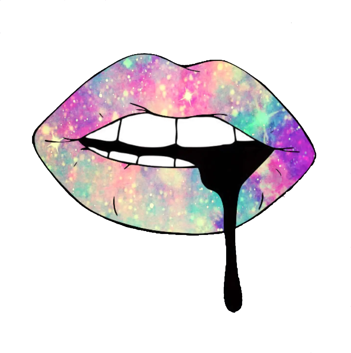 Lips Colorful Neon Aesthetics Tumblr Png Glitter Clipart