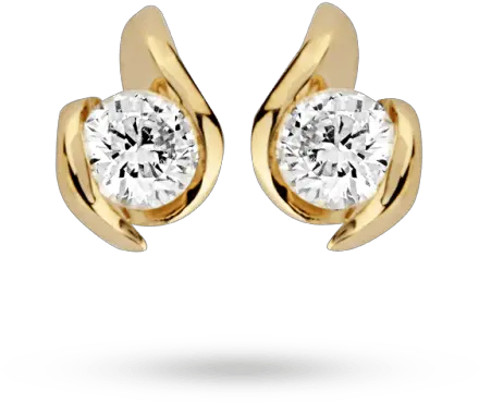 9 Carat Gold 025ct Wrapped In Love Diamond Earrings Png Earring