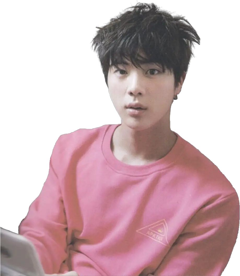 Download Jin Bts Kpop Cute Handsome Pink Hair Kim Seokjin Pink Aesthetic Png Jin Png