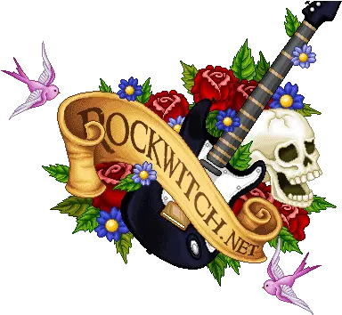 Skull With Red And Blue Flowers Guitar Tattoo Dragon Color Tattoos Png Color Skull Tattoo Png