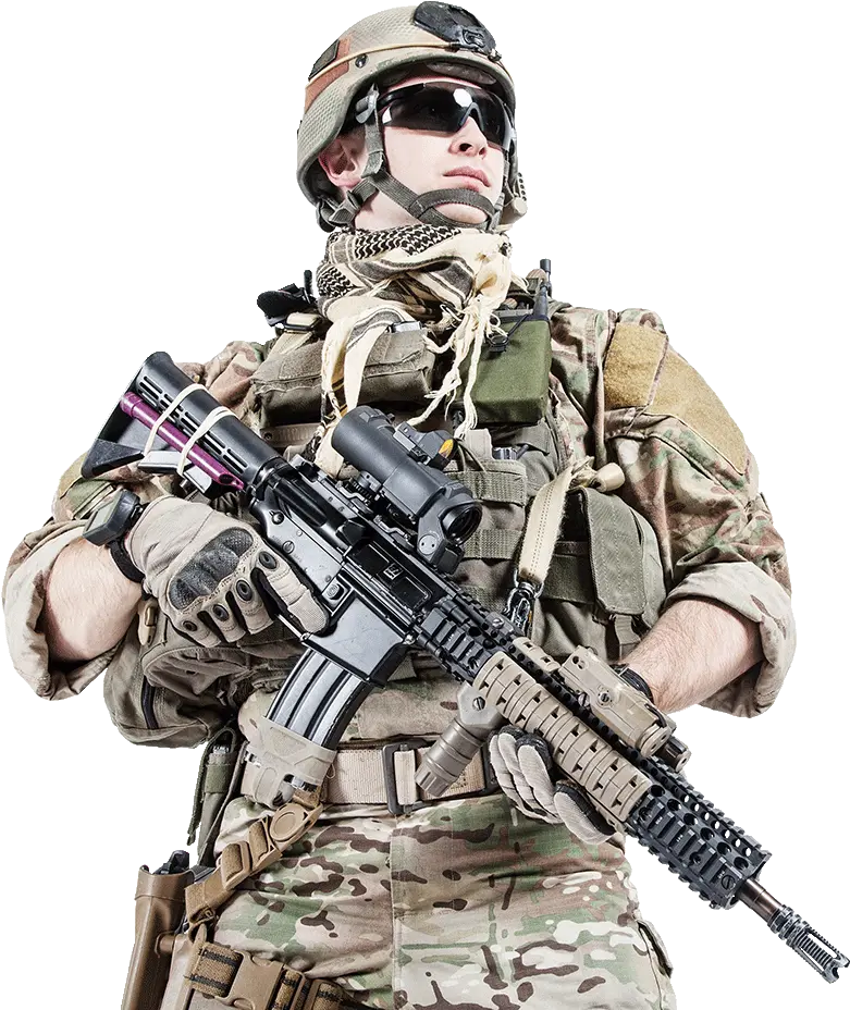 Us Ranger Assault Rifle Png Image With Soldier Png Rifle Png