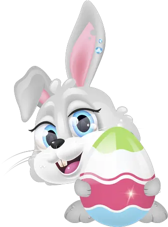 Best Premium Cute Grey Easter Bunny Illustration Download In Cartoon Png Kawaii Bunny Icon