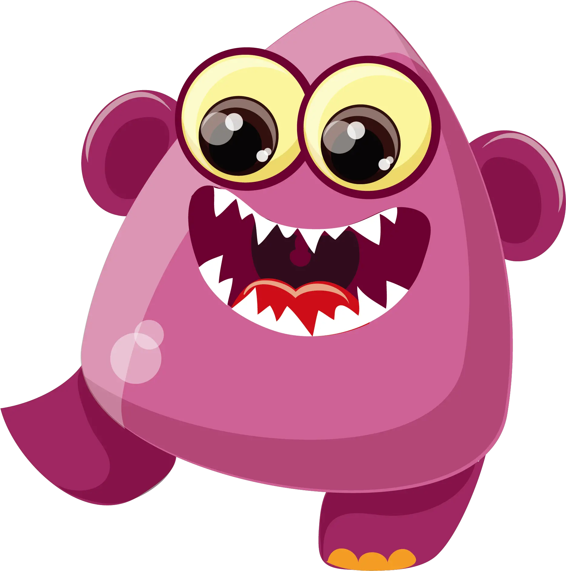 Transparent Cartoon Virus Purple Fangs Pink Bacteria Cartoon Png Bacteria Transparent Background