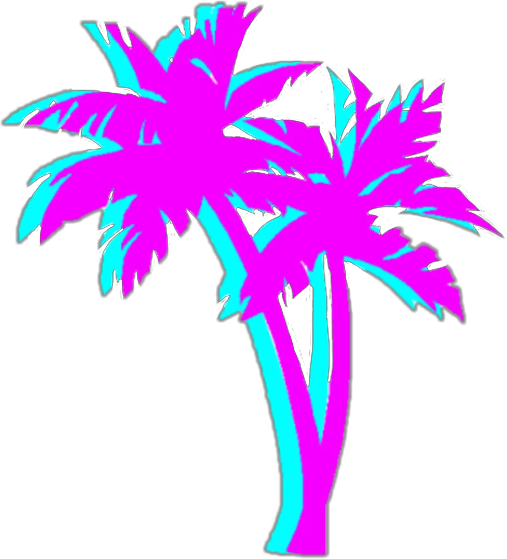 Bright Colorful Neon Aesthetic Tumblr Neon Palm Tree Transparent Png Vapor Wave Png