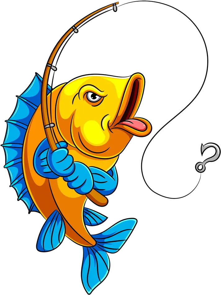 Cartoon Fish With Fishing Pole Png Fish Holding Fishing Rod Fishing Pole Icon png