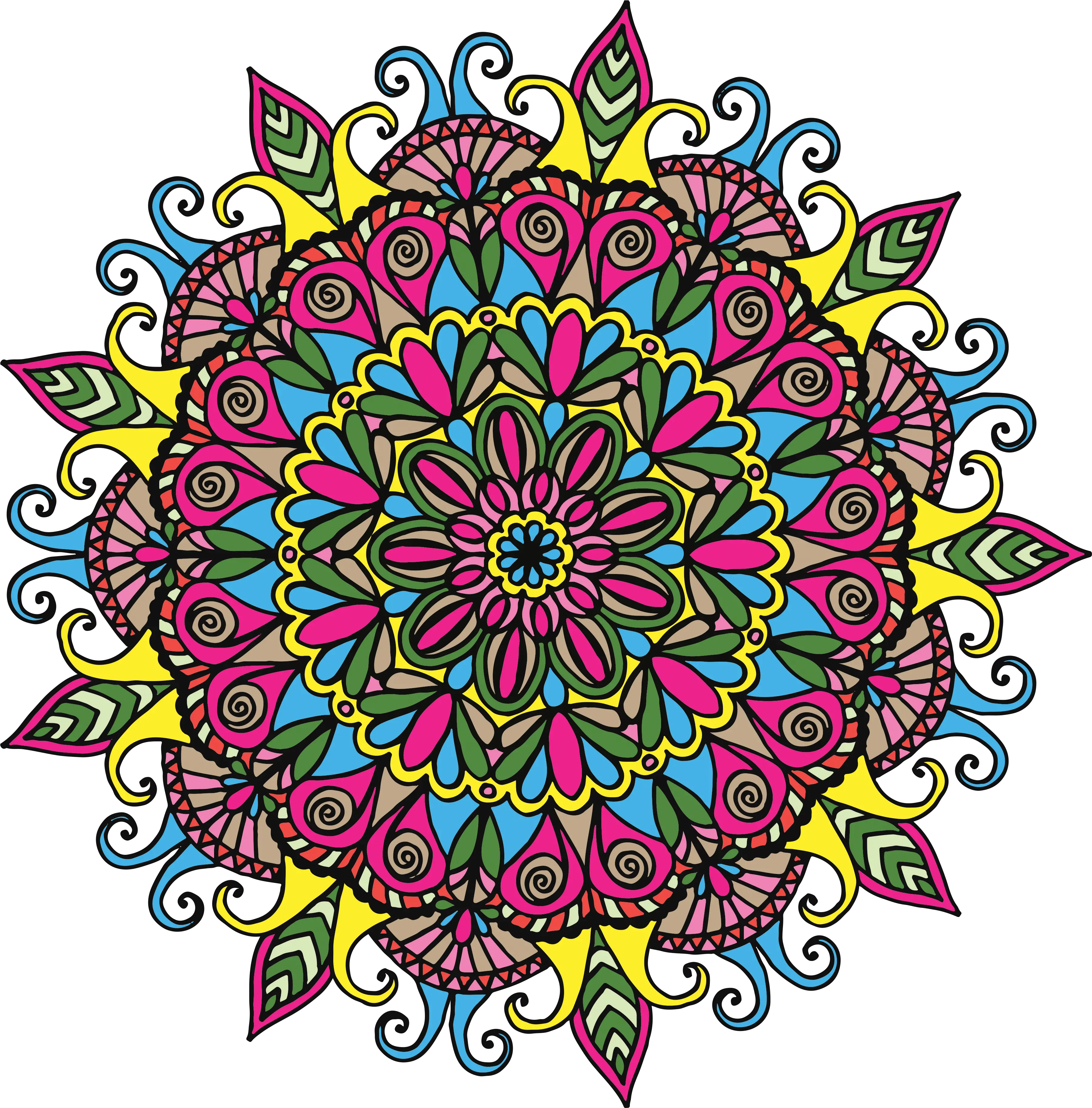 Library Of Mandala Flower Picture Mandala Color Vector Png Mandala Png