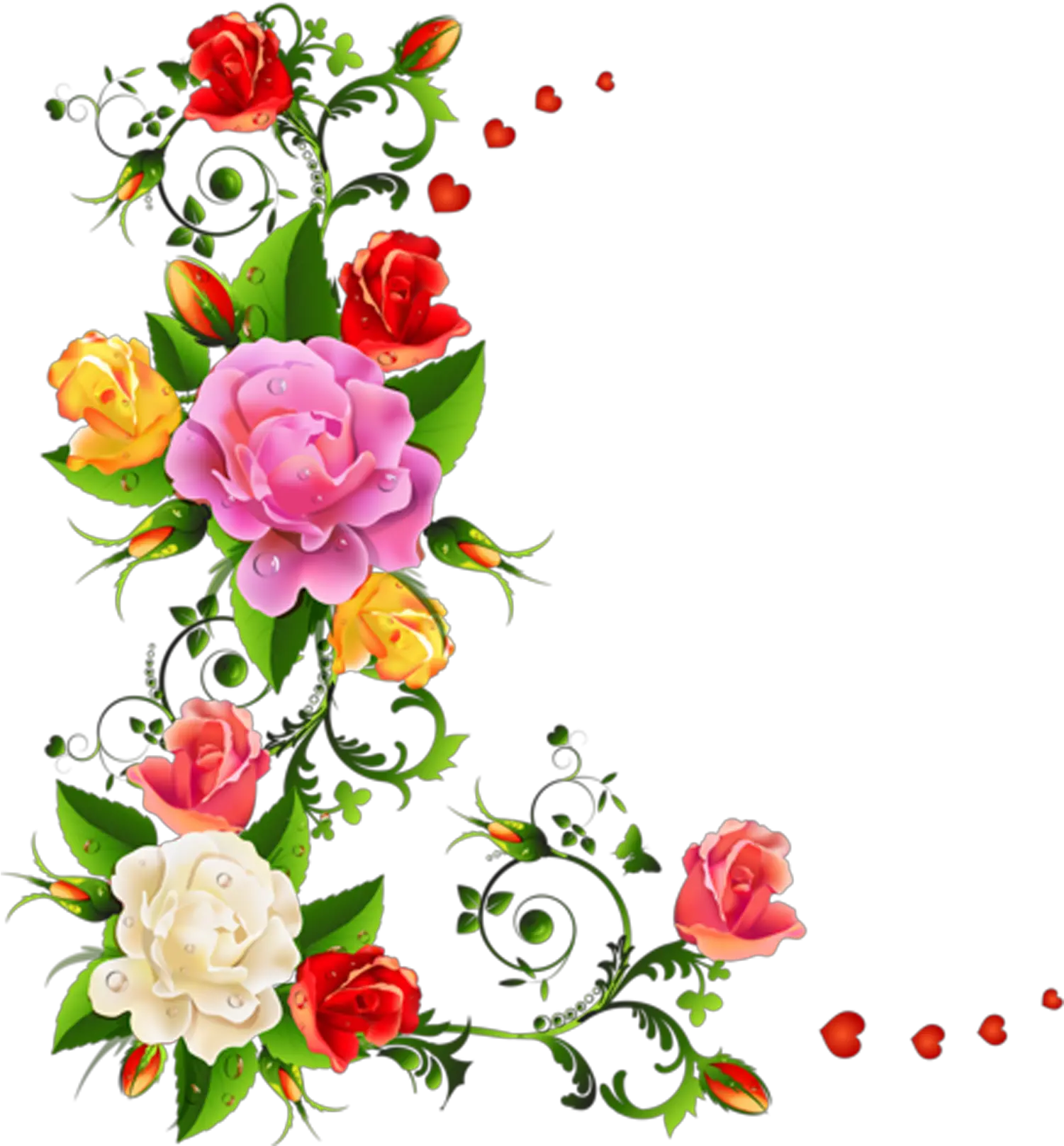 Download Marcos Con Flores Png Flower Colored Border Design Flores Png