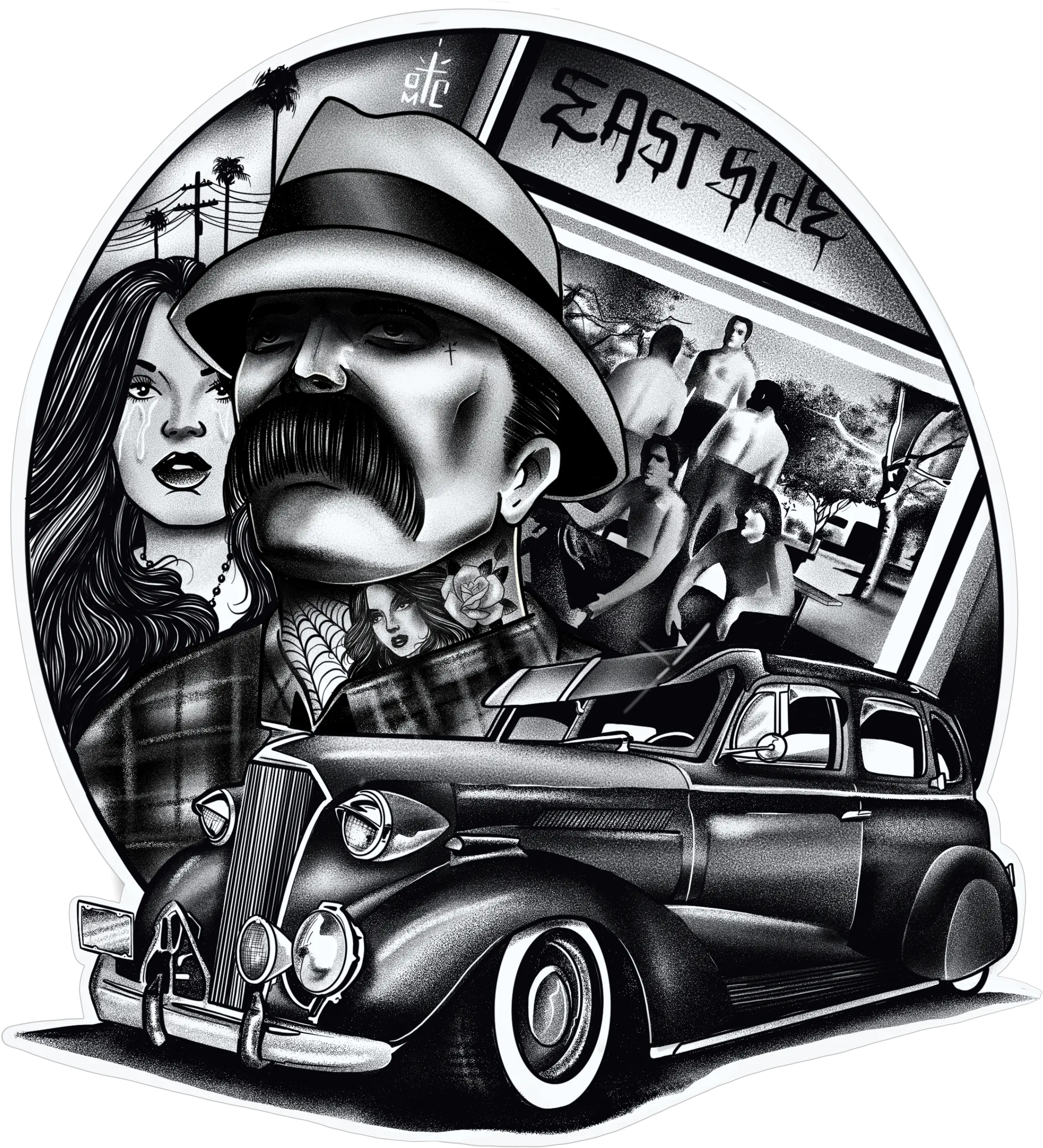 Lowrider Girl Face Mask The Old Man Capone Png