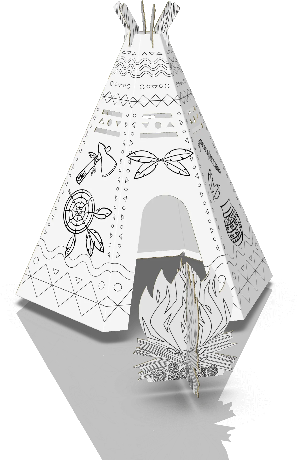 Colour In Teepee Cardboard Magic Lighthouse Png Teepee Png