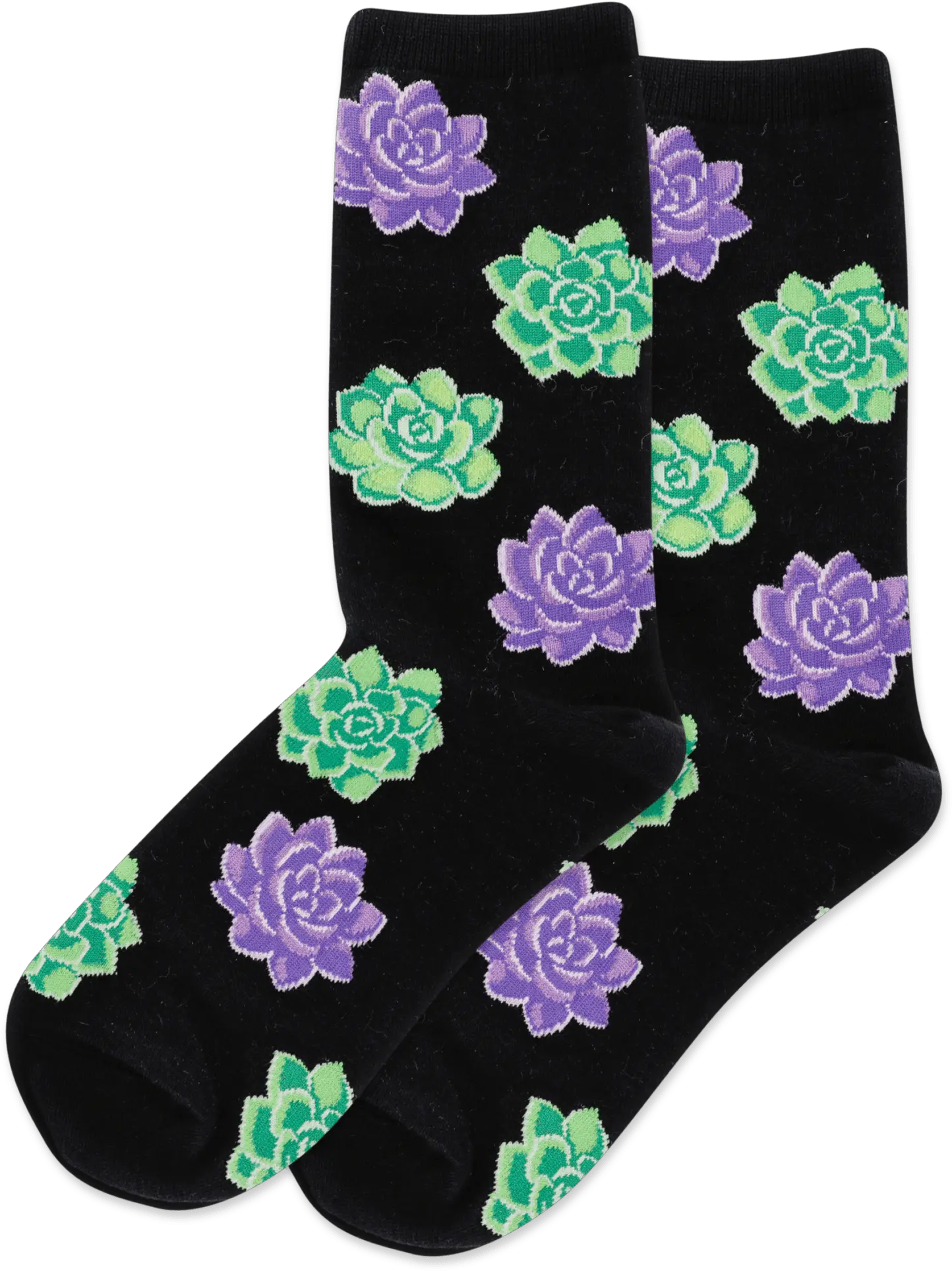 Womenu0027s Succulent Crew Socks Black Succulent Socks Png Desert Plant Png