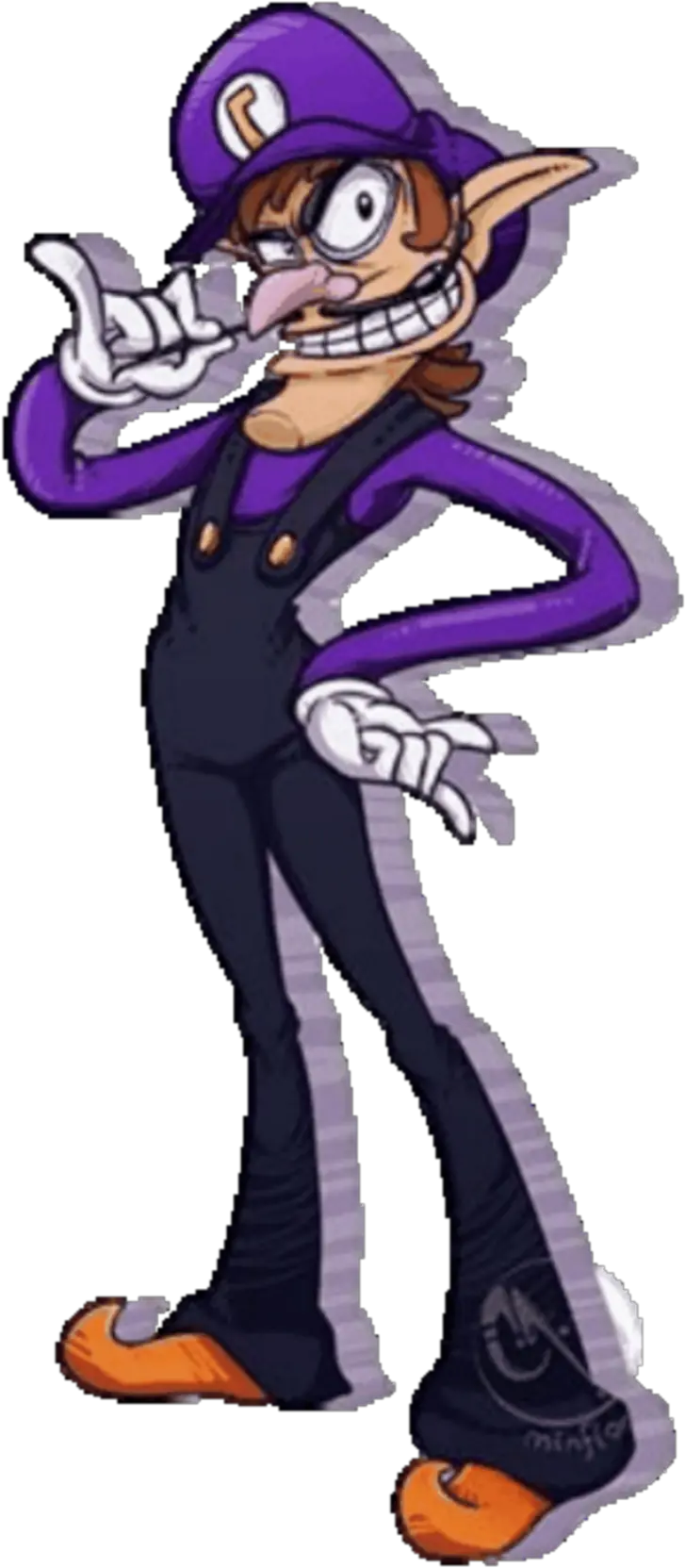 Waluigi Waluigitime Supersmashbros Supersmashbrosultima Cartoon Png Waluigi Hat Png