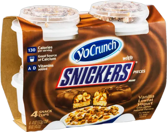 Yocrunch With Snickers Vanilla Lowfat Yogurt Yocrunch Snickers Png Snickers Png