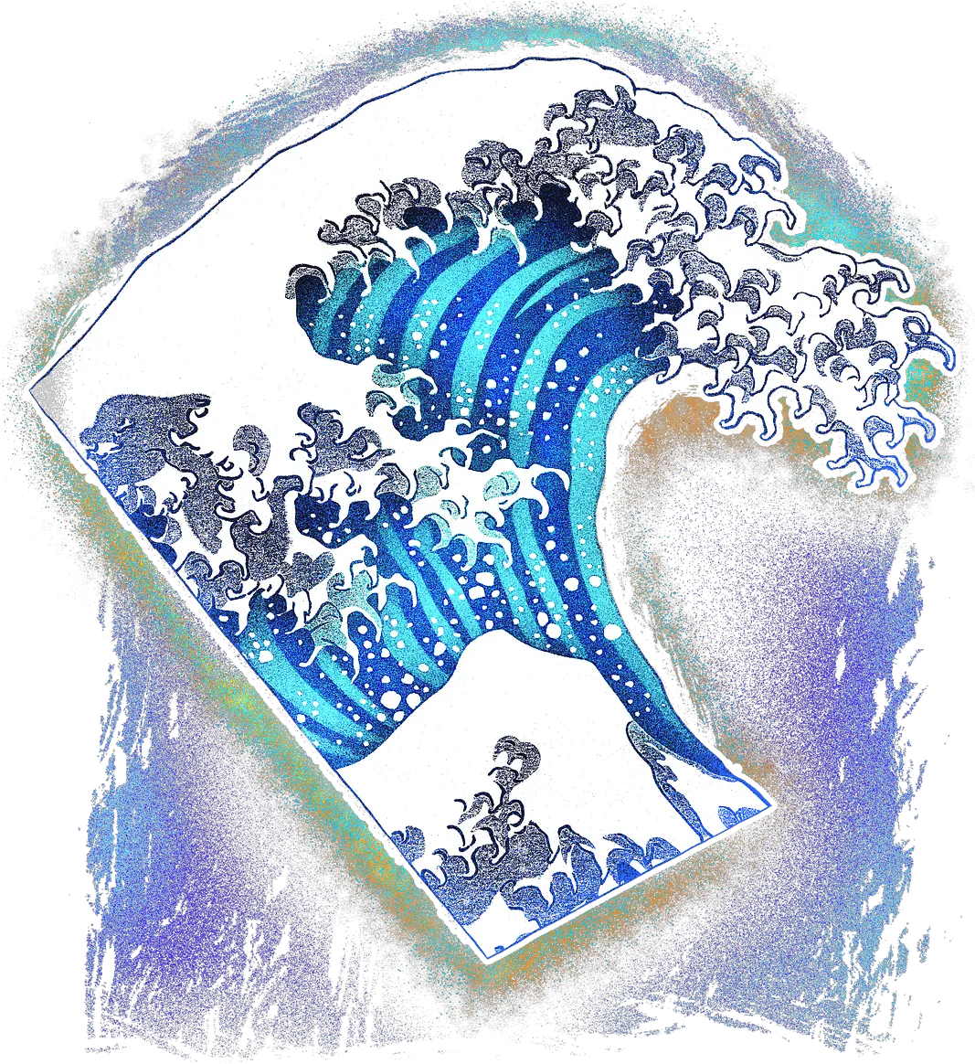 The Great Wave Kanagawa Tidal Great Wave Plastic Png Tidal Png