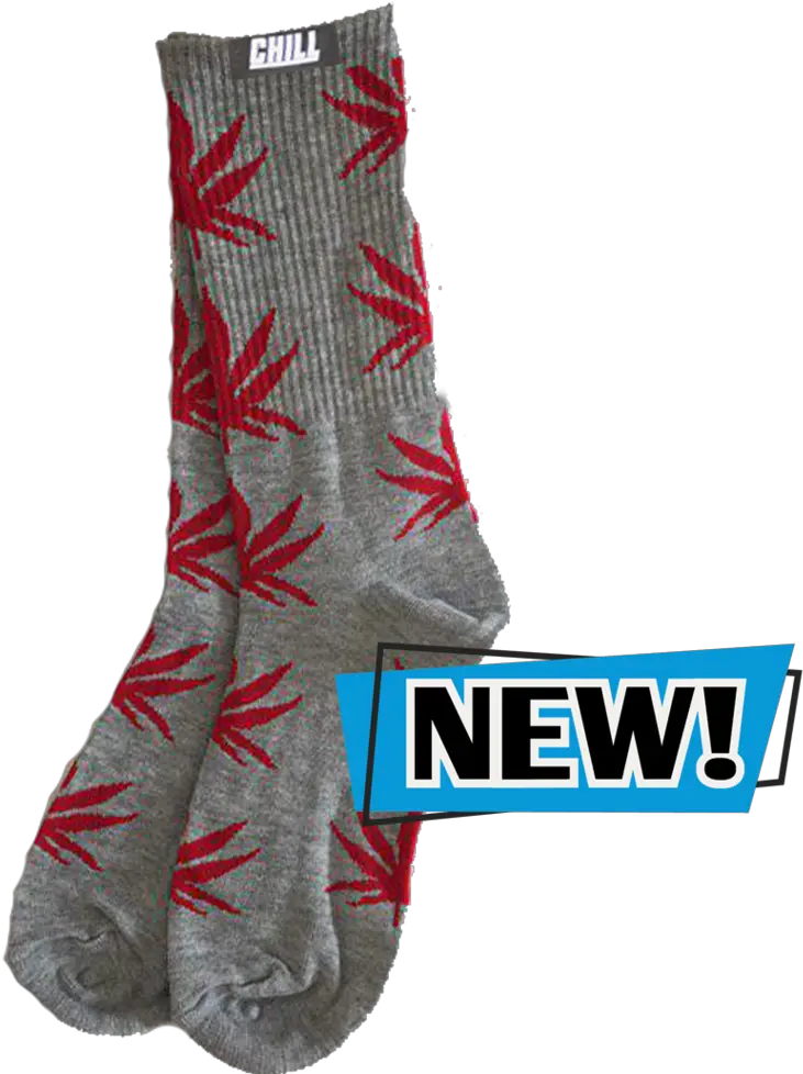 Chill Vibes Grey Red Leaf Socks For Teen Png Sock Png