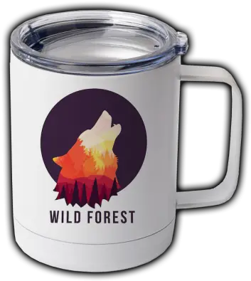 Photo Stainless Steel Coffee Cup 10oz Silueta De Lobo Png Coffee Cup Logo