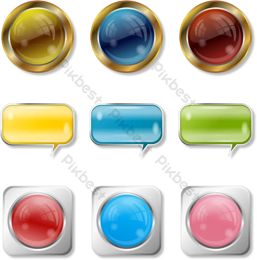 Crystal Texture Button Icon Vector Vertical Png Button Icon Vector