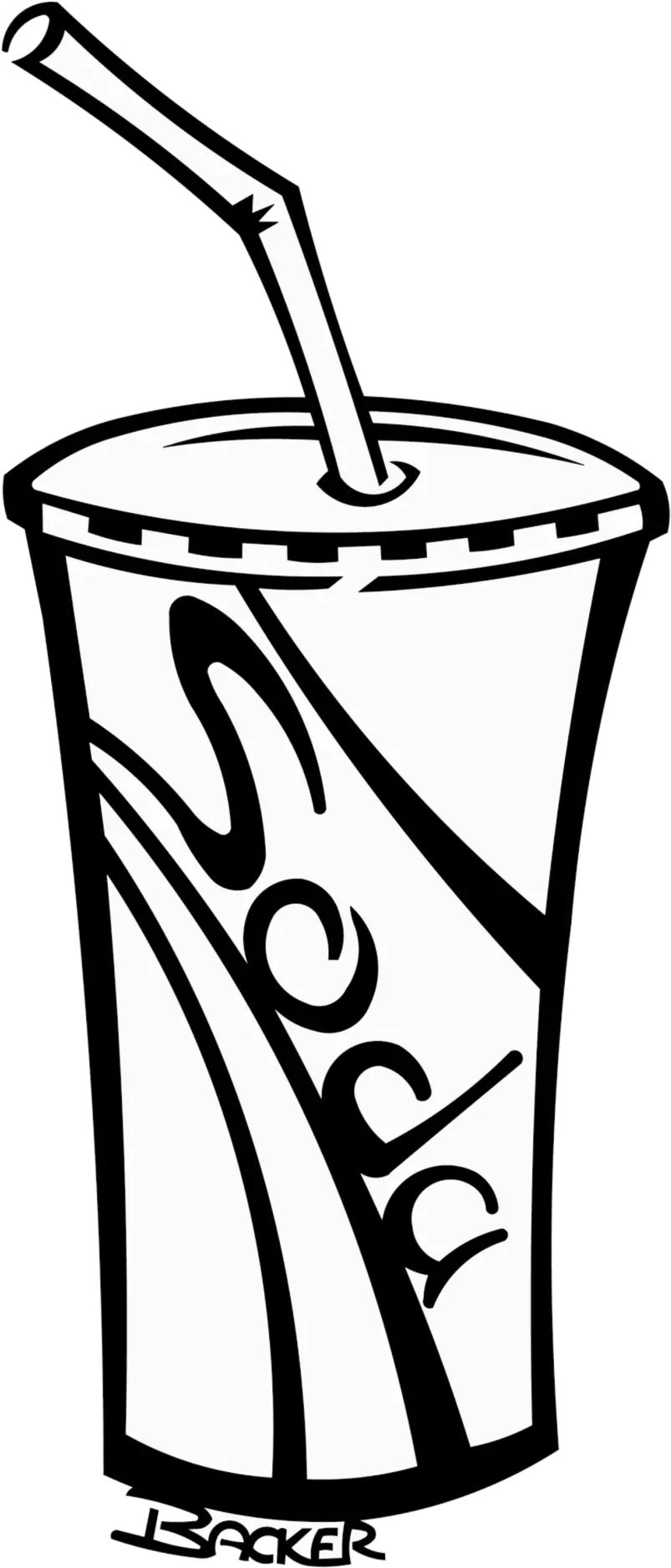 Soda Cup Soft Drinks Clipart Black Soda Black And White Png Soda Cup Png