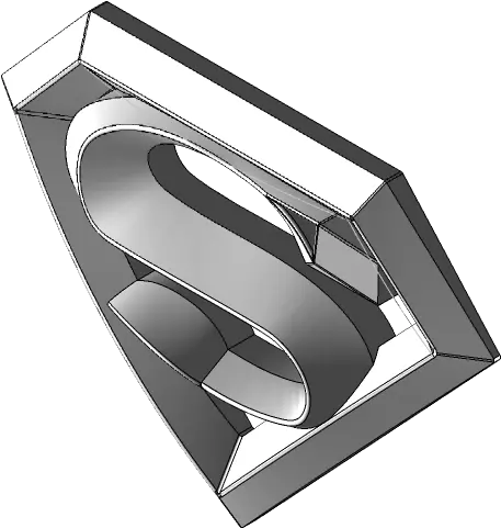 Superman Logo Chrome Look 3d Cad Model Library Grabcad Architecture Png The Superman Logo