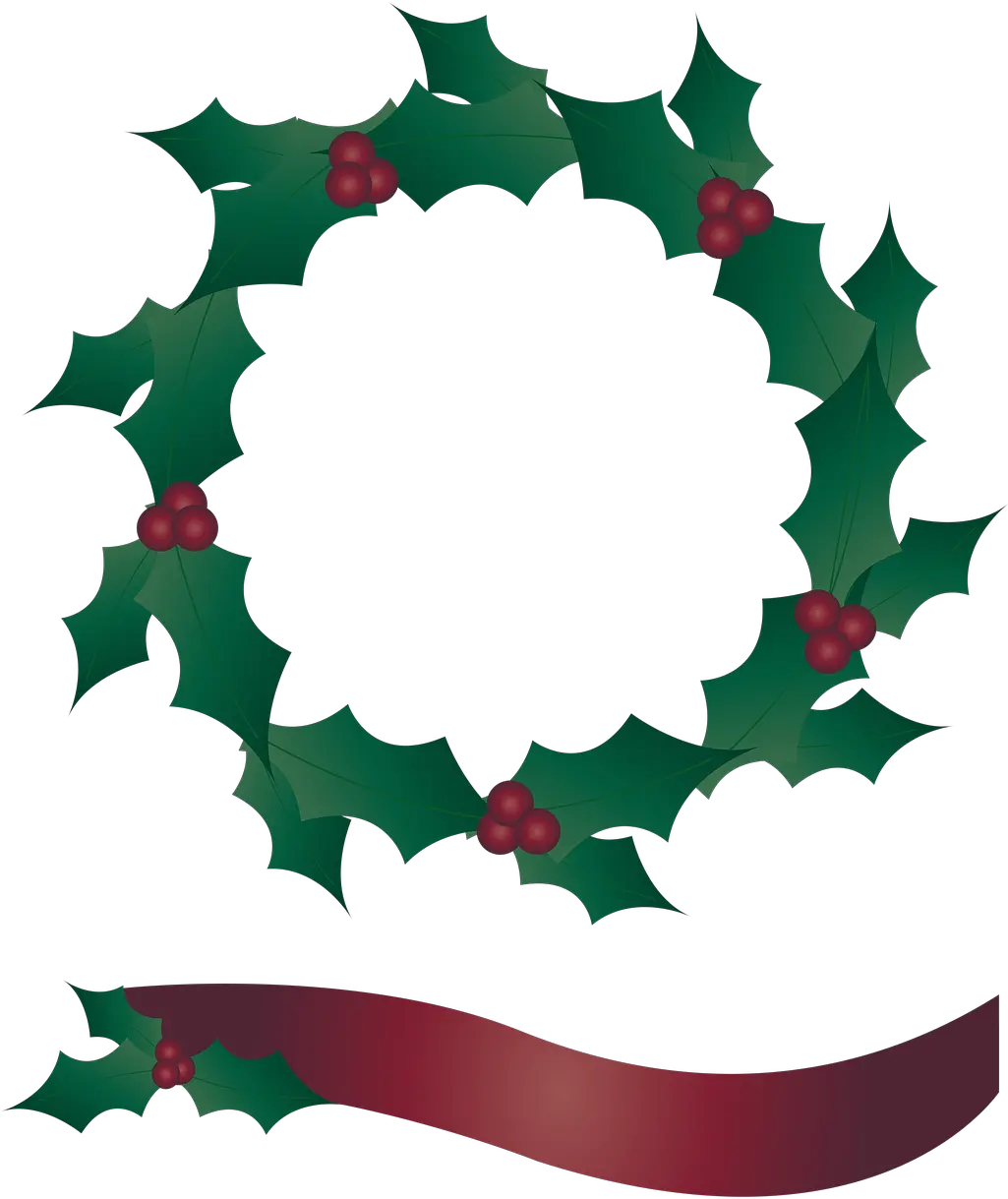 Door Clipart Xmas Holly Png Holly Garland Png