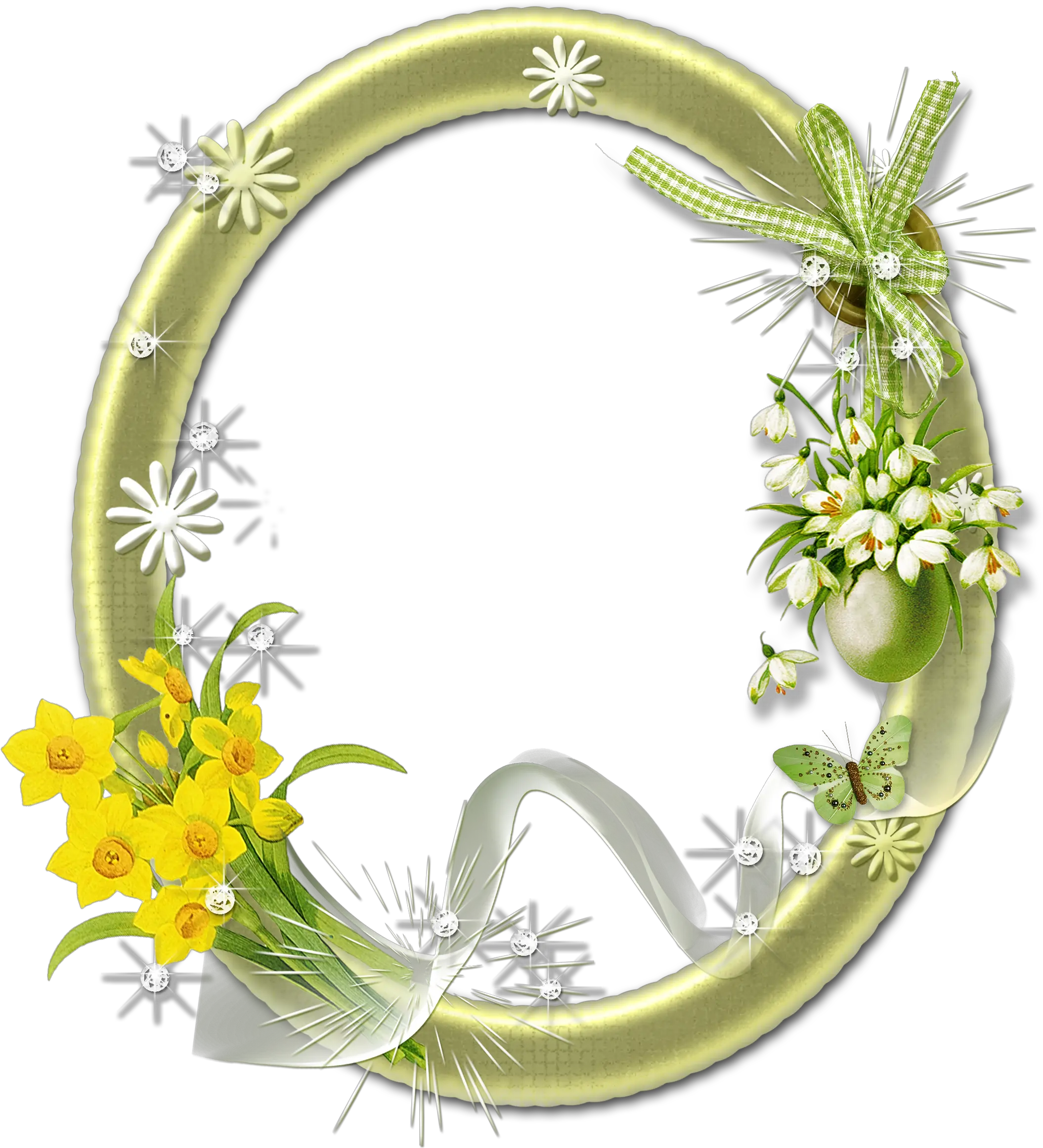 Cute Oval Png Photo Frame With Flowers High Resolution Flower Frame Png Oval Frame Png