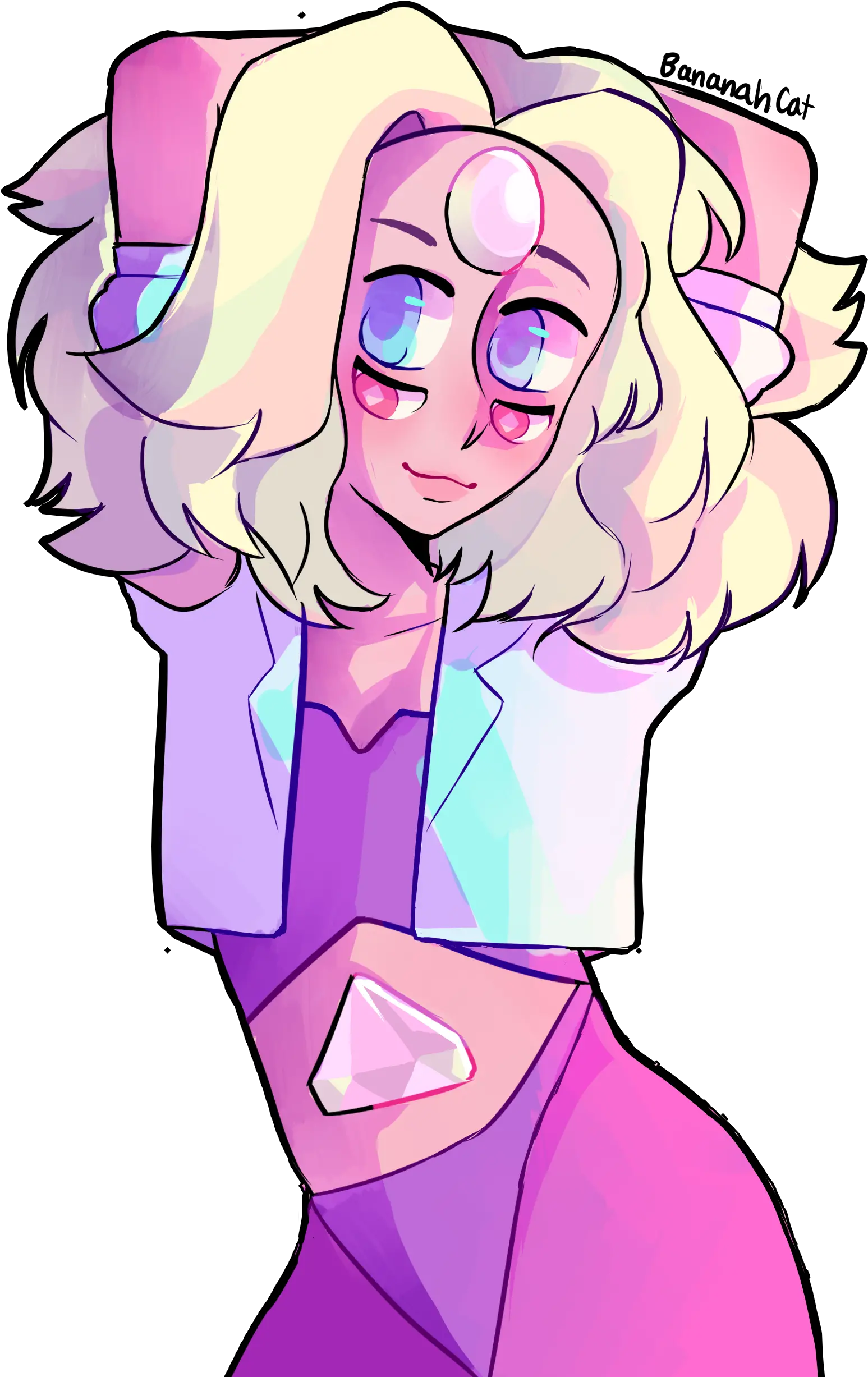 Pink Diamond And Pearl Fusion My Art Stevenuniverse Steven Universe Pearl Fanart Png Pink Diamond Png