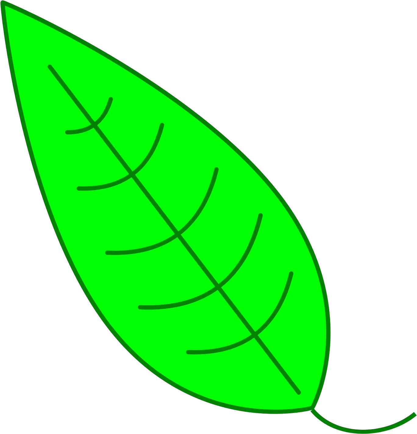 Green Simple Leaf Clipart Simple Big Leaf Drawing Png Leaf Clipart Png png