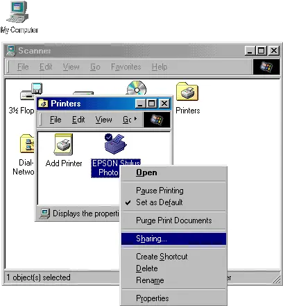 Andyu0027s Tech Page Windows 9x Printer Sharing Technology Applications Png Double Click Icon
