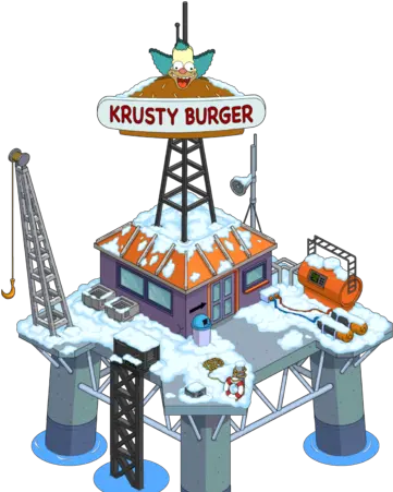 Krusty Burger Oil Rig Krusty The Clown Factory Png Oil Rig Png