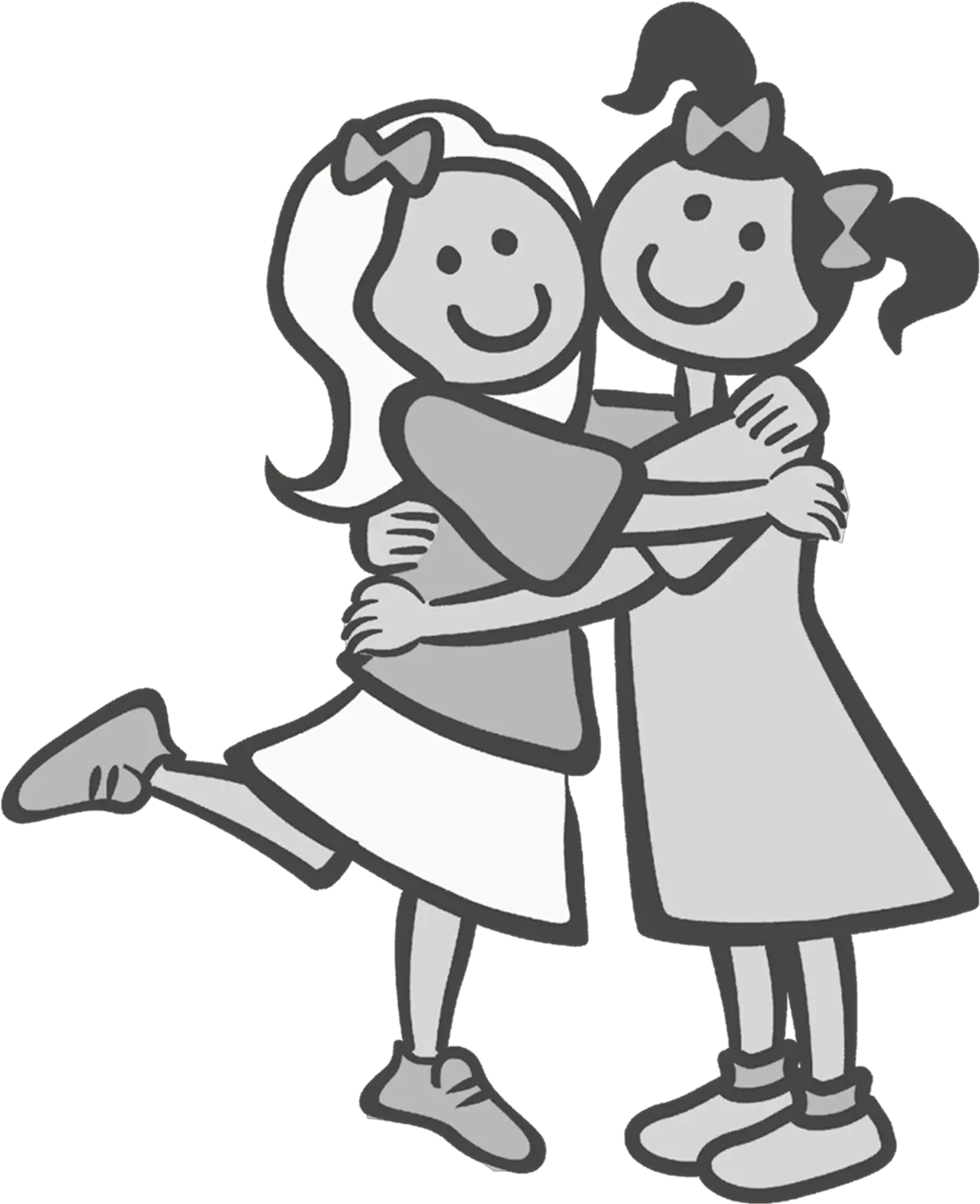 Hugs And Kiss Png Freeuse Library Black Best Friend Clipart Black And White Hug Png