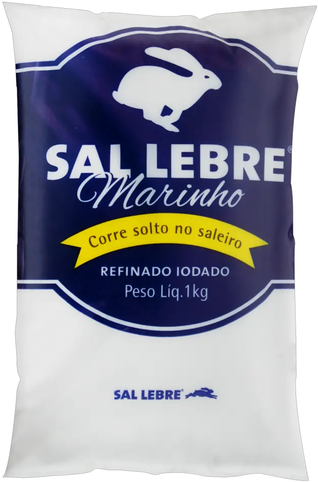 Sal Refinado Lebre Pacote 1kg Sal Marinho Lebre Png Sal Png