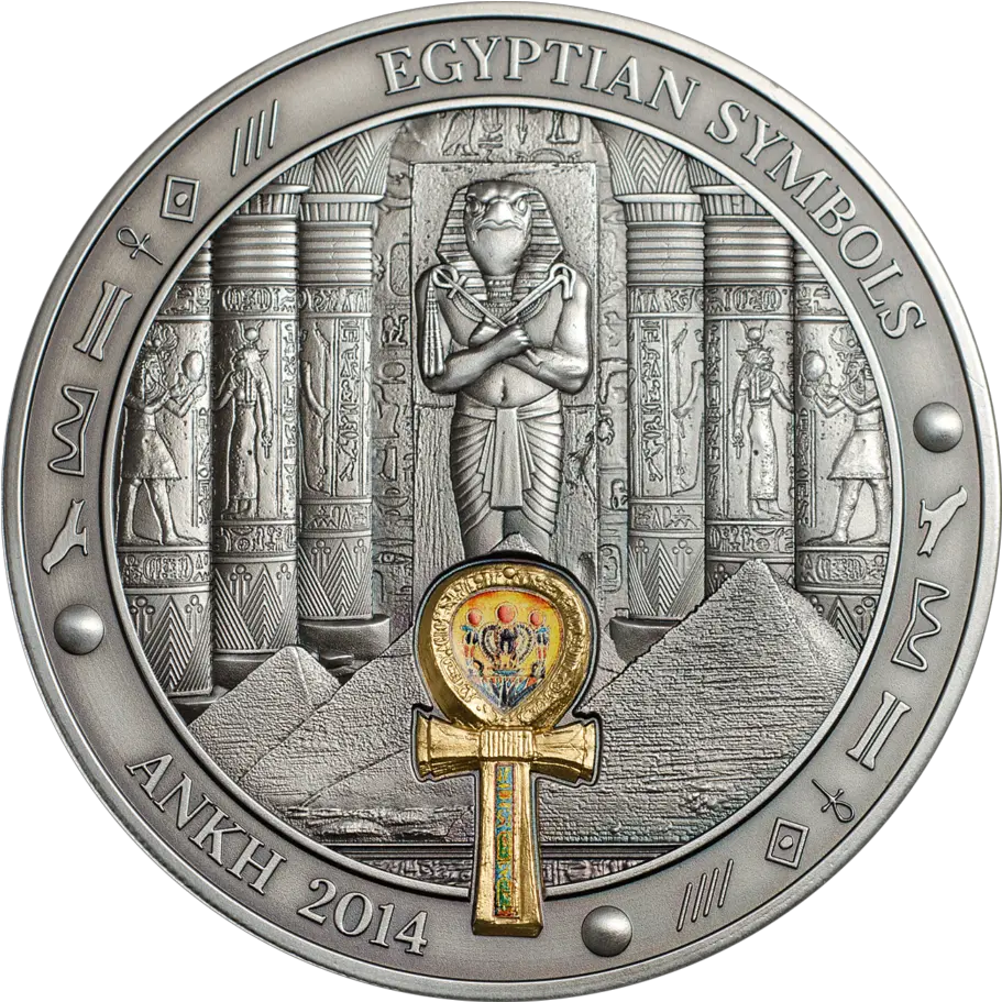Download Hd Ankh Egyptian Symbols Silver Coin Png Ankh Png