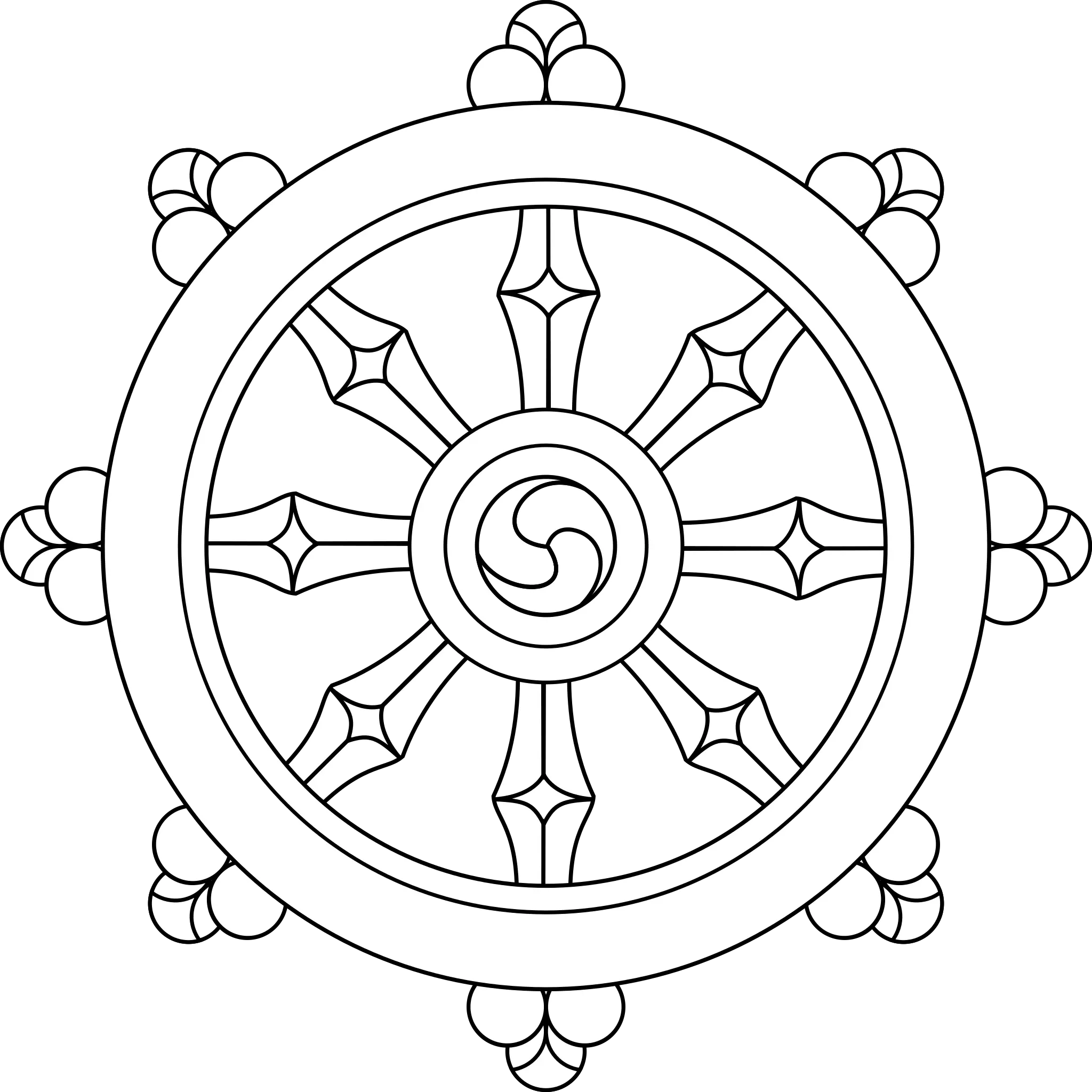 Fileoriginal Dharma Wheelsvg Wikimedia Commons Wheel Of Dharma Buddhism Png Ship Wheel Png
