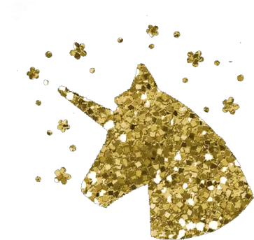 Gold Glitter Unicorn Transparent Full Size Png Download