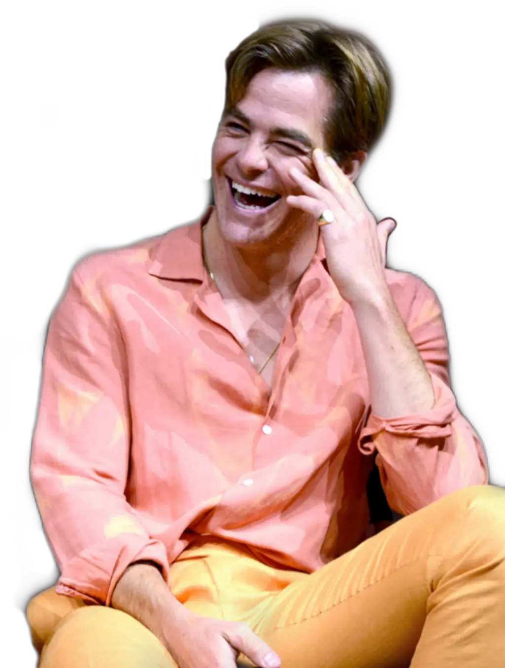 Download Chrispine Sticker Sitting Png Chris Pine Png