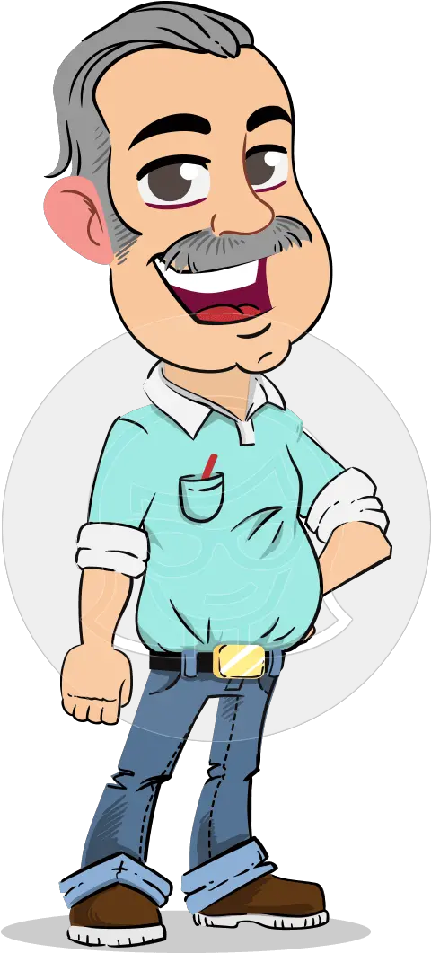 Simple Style Cartoon Of A Elderly Man With Mustache Graphicmama Png Mustache Man Animated Moustache Transparent