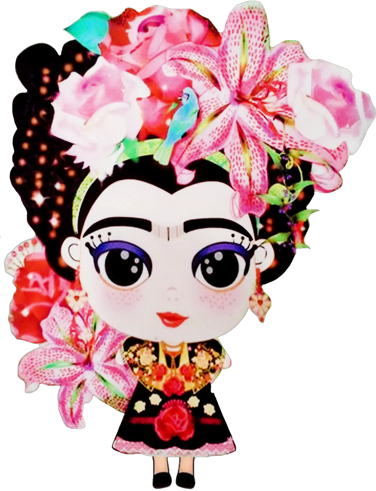 Pinata Clipart Decor Mexican Frida Kahlo Cartoon Png Caricatura Frida Kahlo Animada Png Frida Kahlo Icon