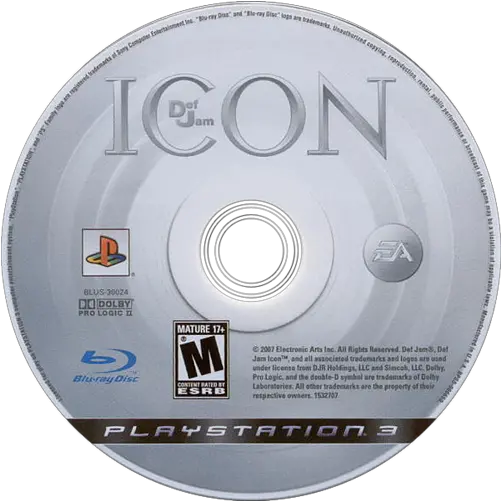 Blus30024 Def Jam Icon Def Jam Icon Ps3 Disc Png Playstation 3 Logos