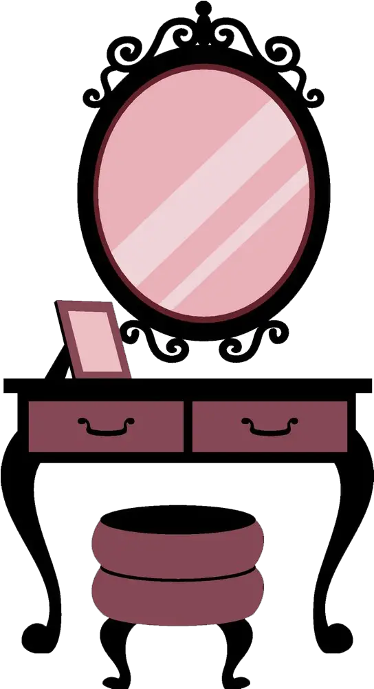 Download Vanity Cartoon Illustration Mirror Free Transparent Dressing Table Clipart Png Mirror Png