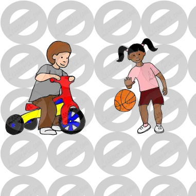 Tricycle And Basketball Picture For Classroom Therapy Use Pronoun Fill In The Blanks Png Cartoon Basketball Png
