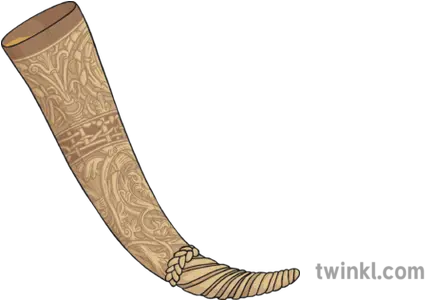 Carved Viking Drinking Horn Illustration Twinkl Blowing Horn Png Horn Png
