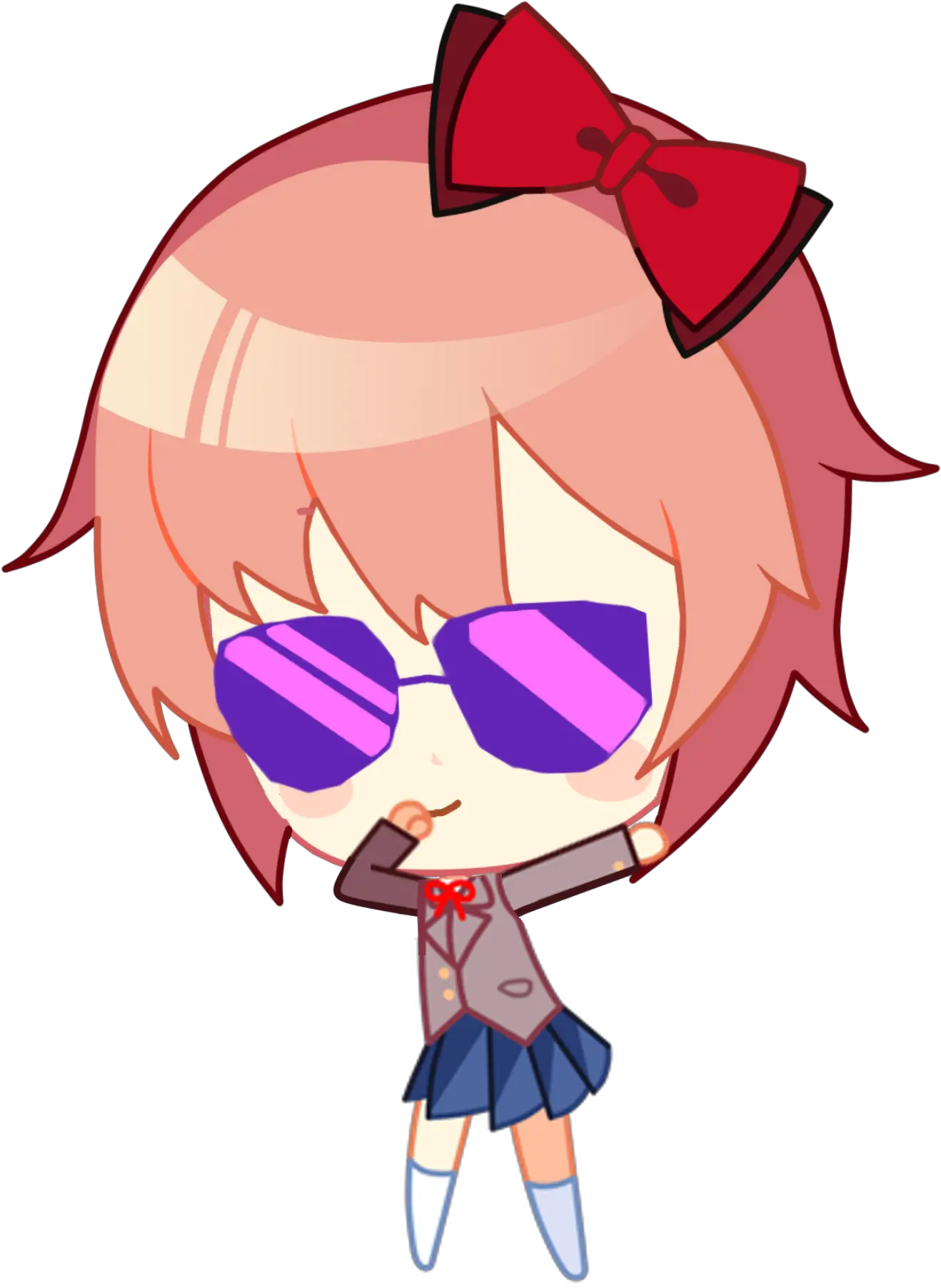 Download Hd Oc Edited Mediasayori Does The Dab Cool Ddlc Sayori Chibi Png Dab Png