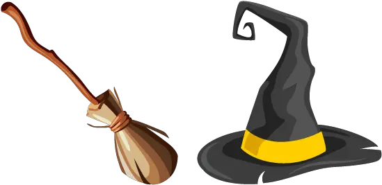 Witch Broom And Hat Cursor Illustration Png Witch Hat Transparent