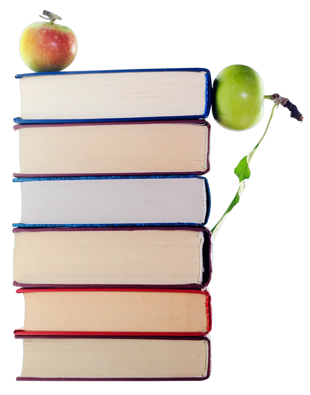 Green Apples In Stack Of Books Png Book Front View Png Books Png png