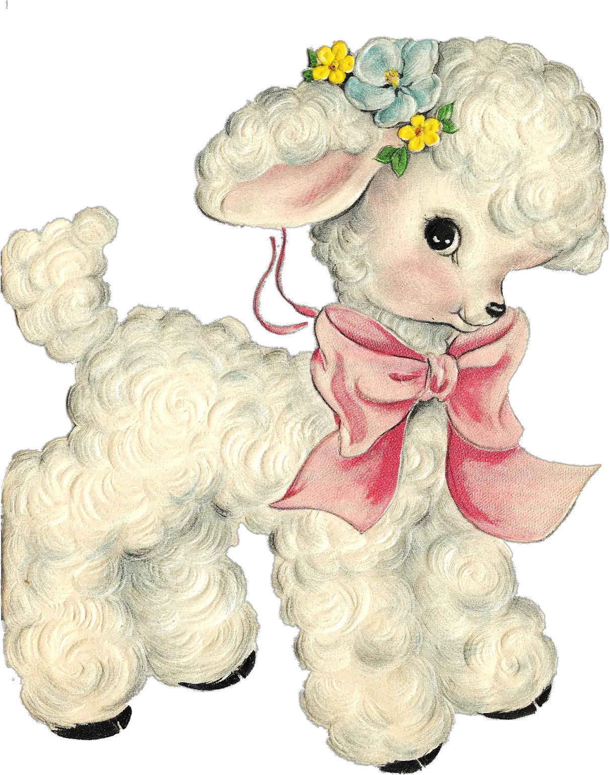 Easterlambpng 12431600 Vintage Easter Cards Vintage Lamb Lamb Png