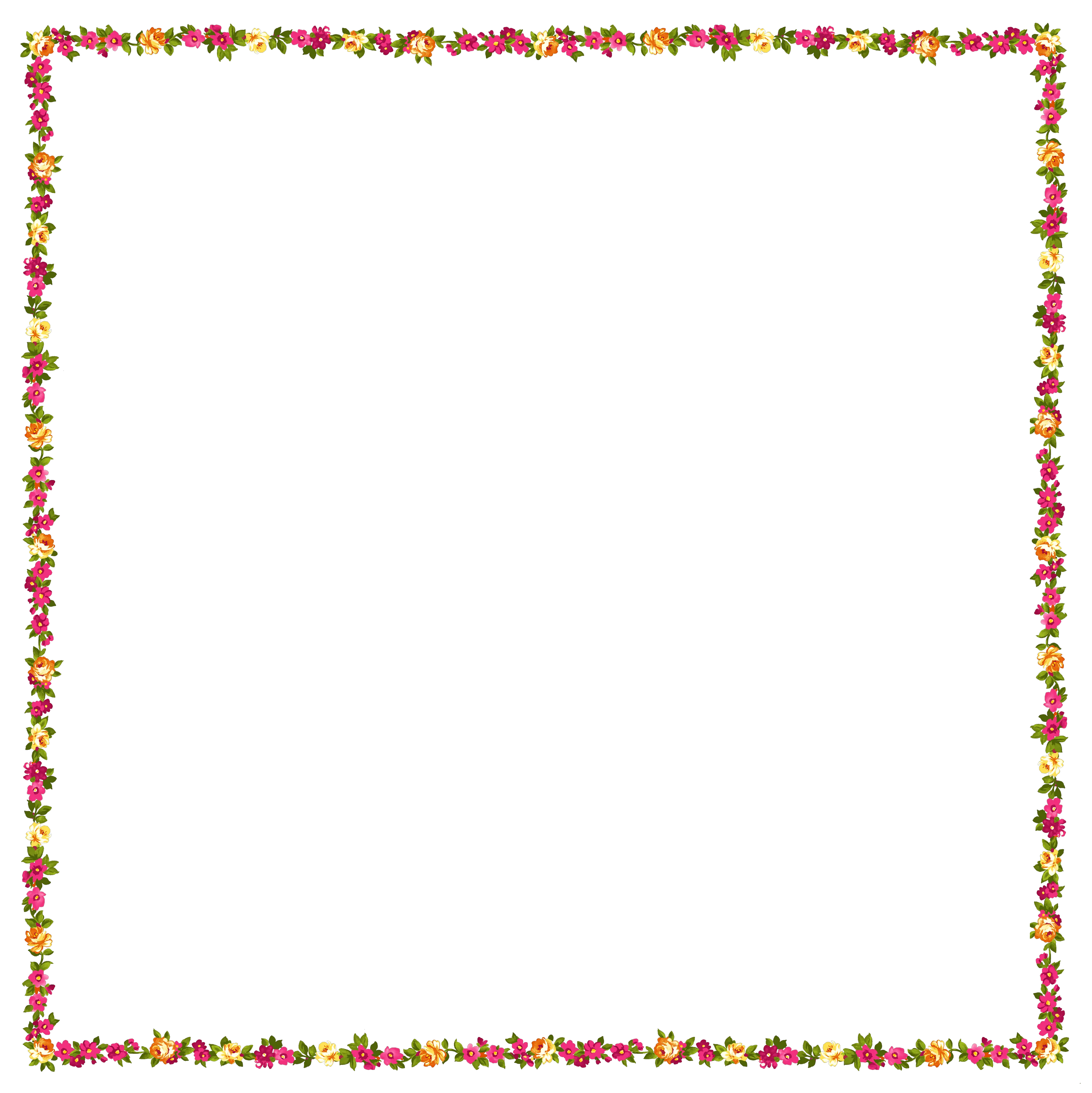 Transparent Floral Frame Decor Png Clipart Simple Colorful Border Design Decor Png