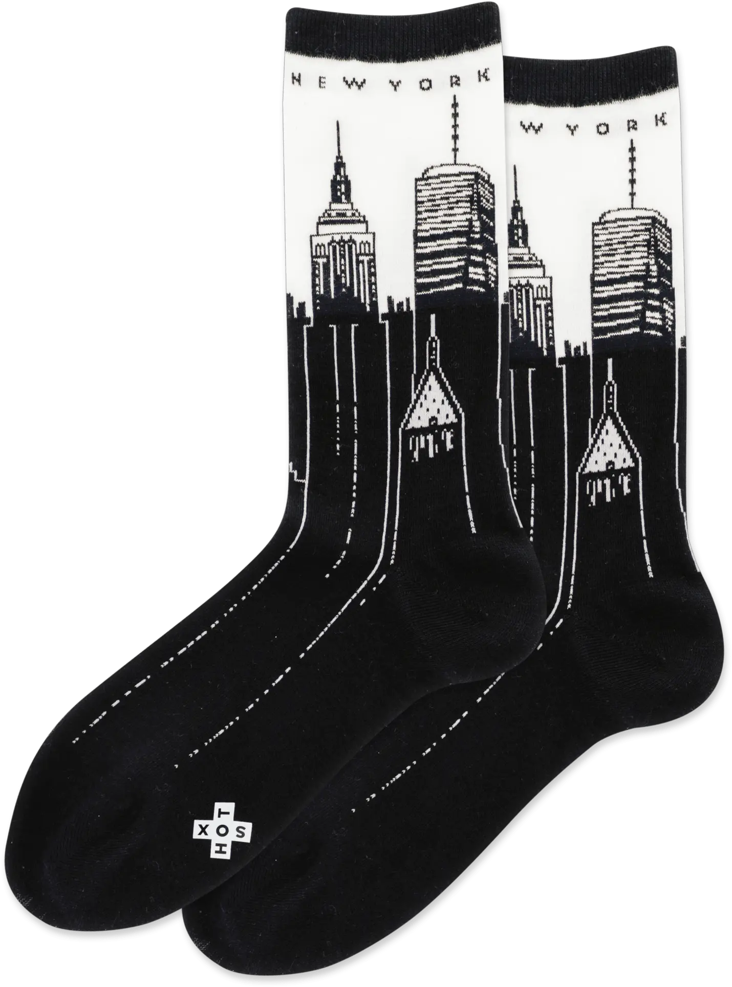 Womenu0027s Nyc Skyline Crew Socks U2013 Hotsox Unisex Png Nyc Skyline Png